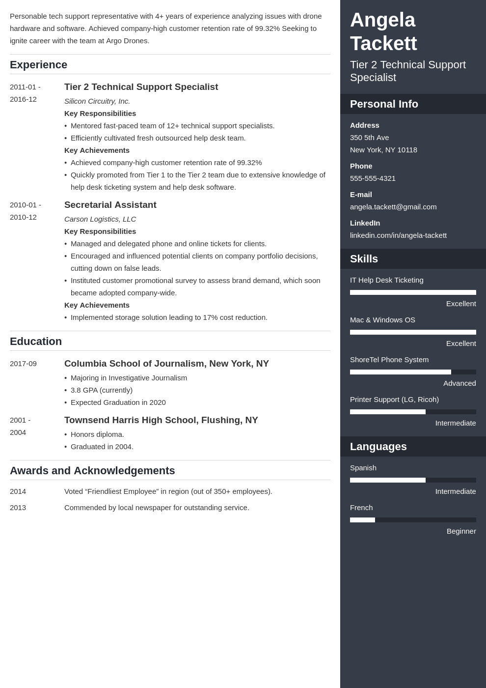 help desk resume example template enfold