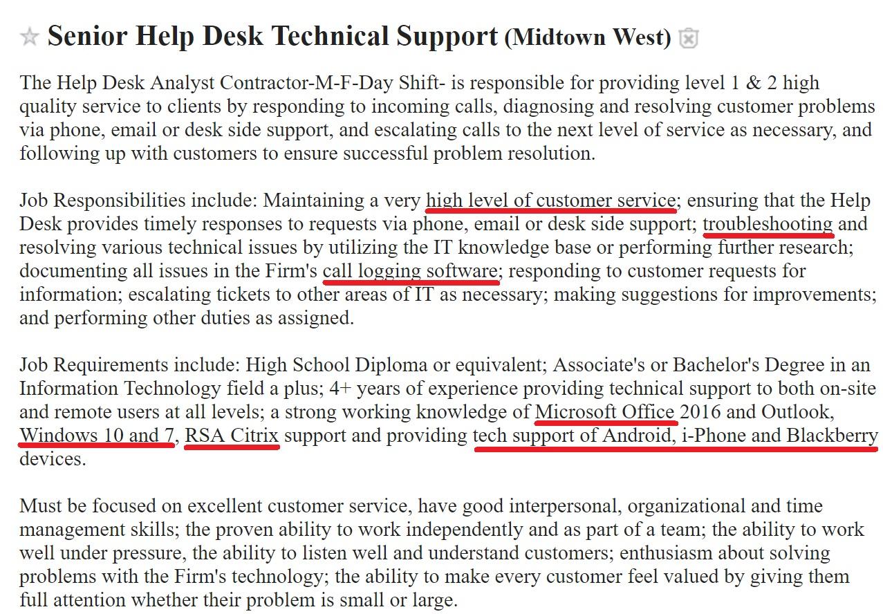 Help Desk Level 1 Job Description | Desk Design Ideas