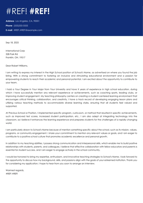 sample cover letter example
