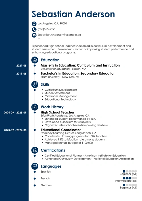 High School Student Resume Template & Examples for 2025