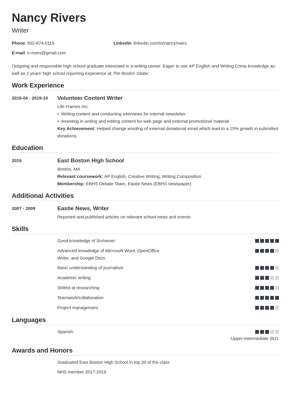 High School Graduate Resume: Template & 24+ Examples For High Resume Templates What To Look For