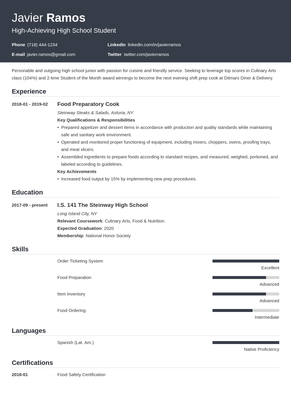 high school student resume example template influx