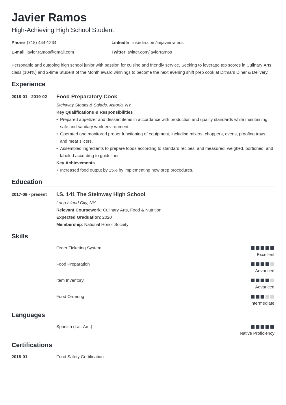 Resume writing for high school students questions