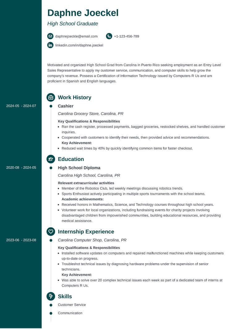 High School Resume Template - Concept