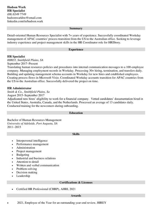 hobbies and interests on resume