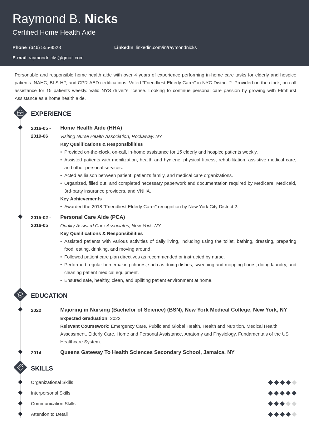 hha-resume-template