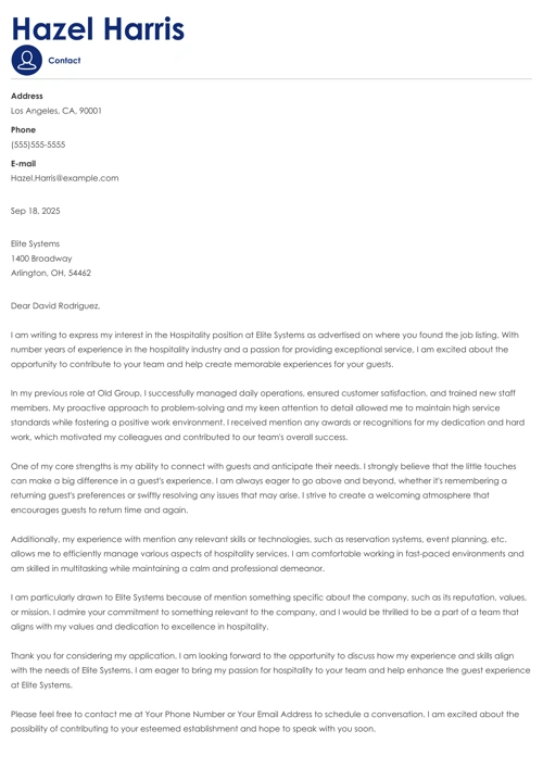 sample cover letter example