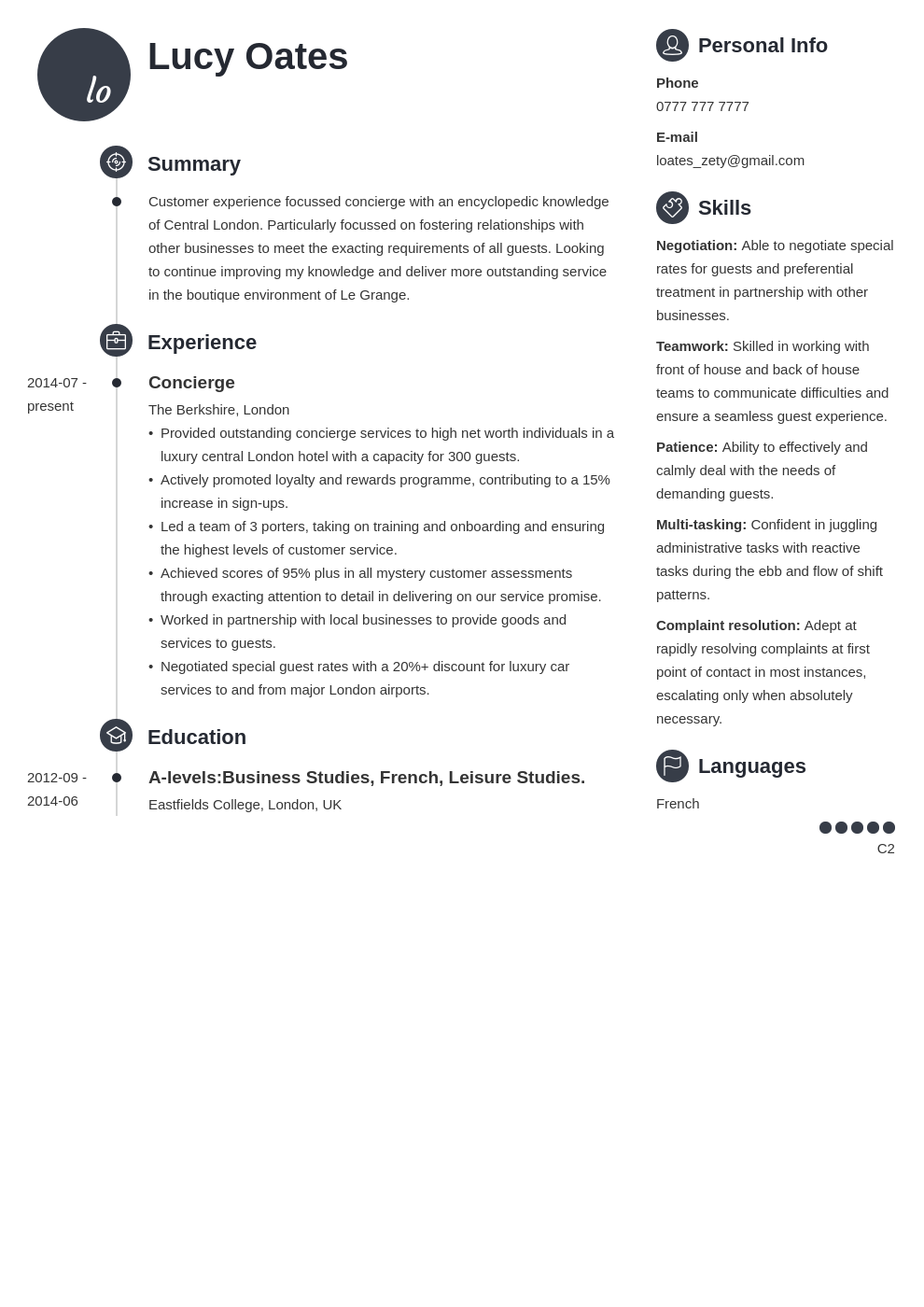 Hospitality CV Examples, Template, & Skills for a CV