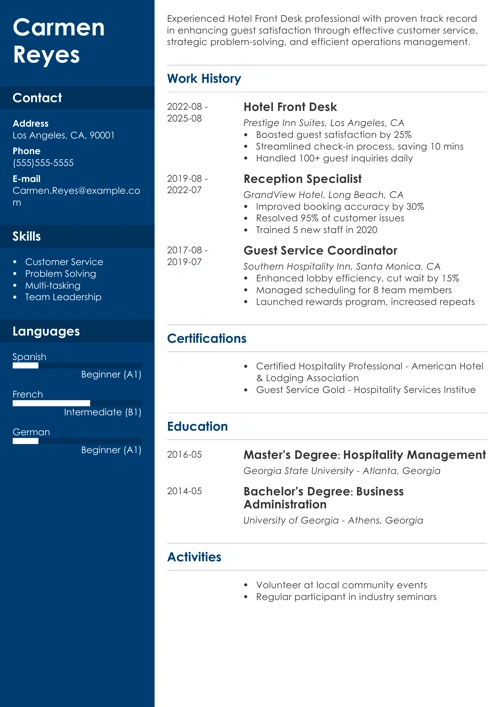 sample resume example