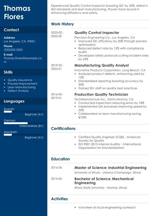 sample resume example