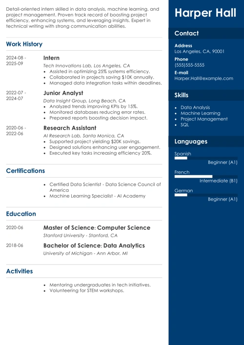 sample resume example
