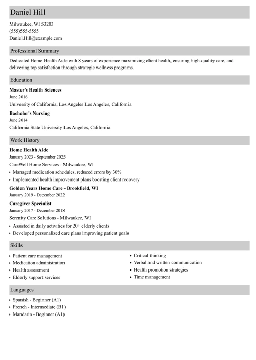 sample resume example