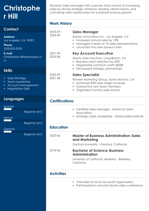 sample resume example
