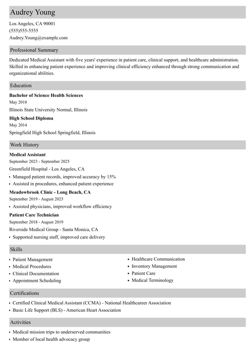 sample resume example