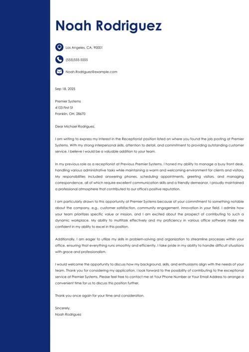 sample cover letter example