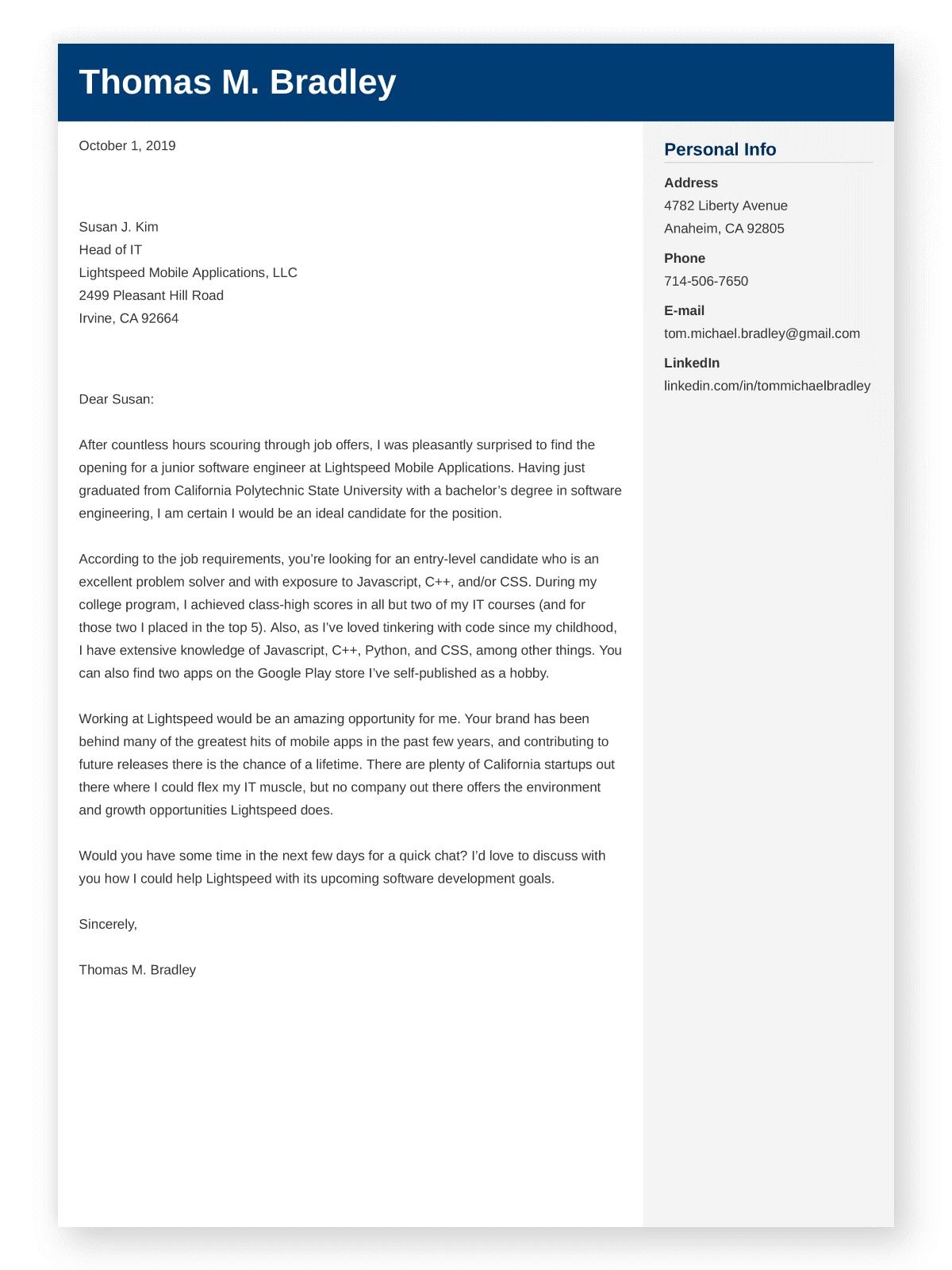 perfect lenght cover letter