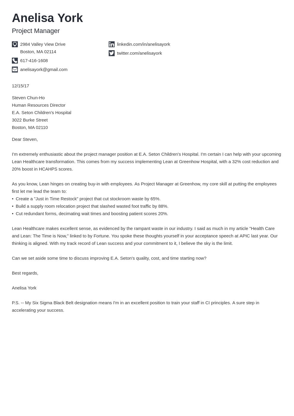 Wejemplos De Cover Letter