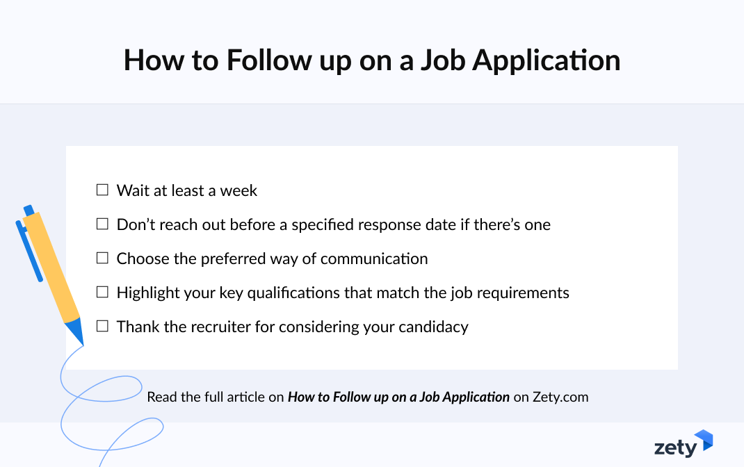 Infographic with steps on how to follow up on a job application