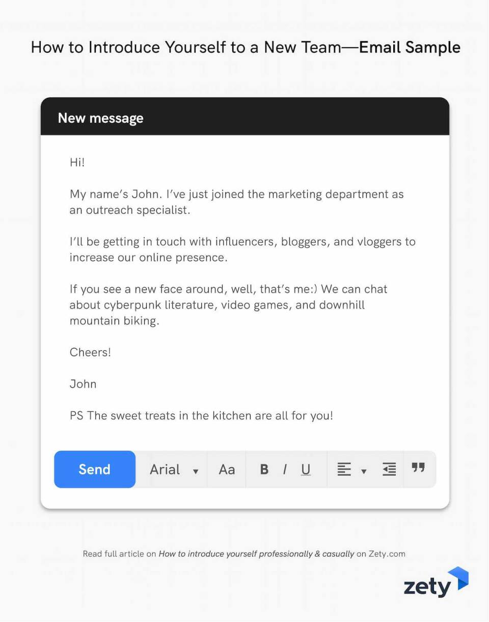 Introduce Yourself Sample   How To Introduce Yourself To A New Team Email Sample 