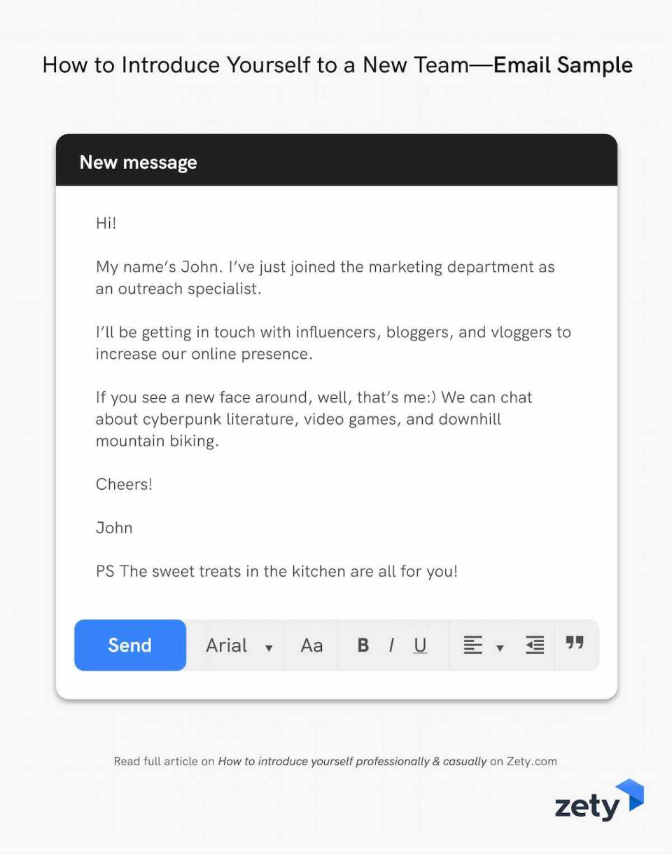 How to Introduce Yourself to a New Team - Email Sample