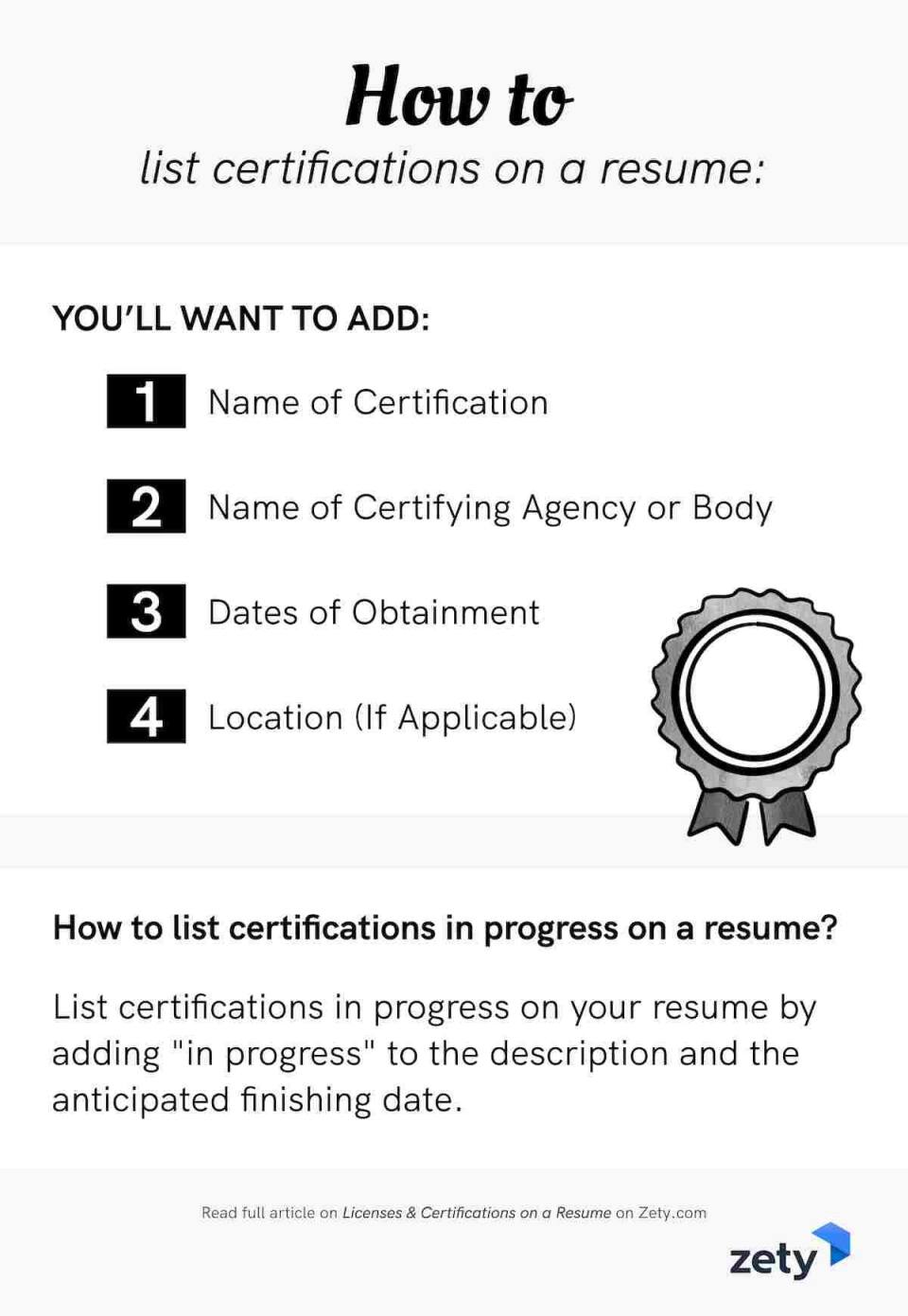 Licenses & Certifications on a Resume (Sample & Easy Tips)