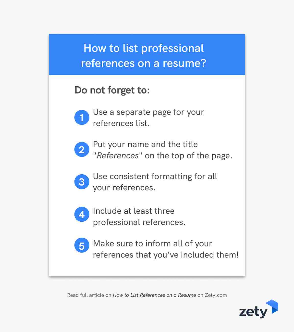 How to list professional references on a resume