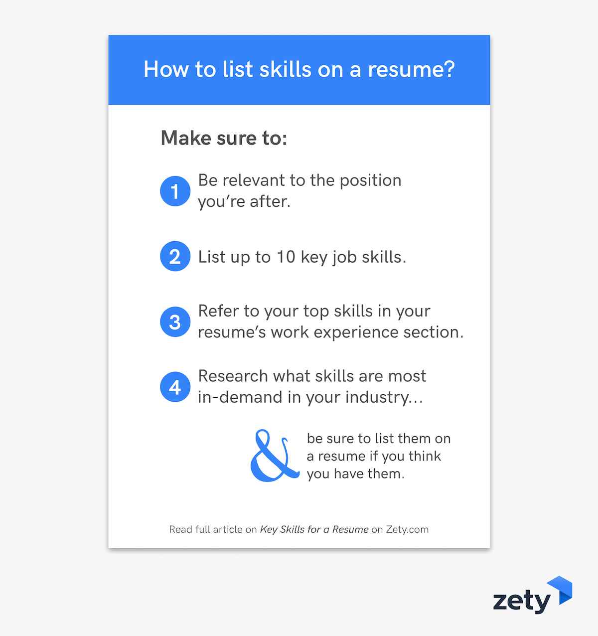 How to list skills on a resume summary