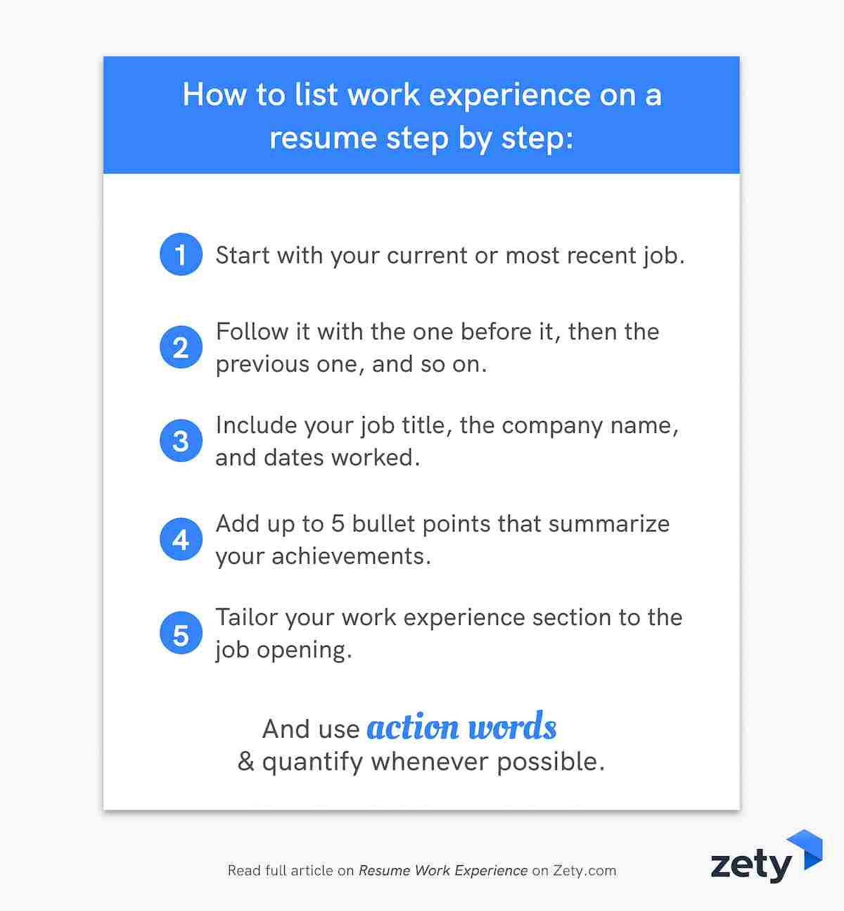 Resume Work Experience, History & Job Description Examples