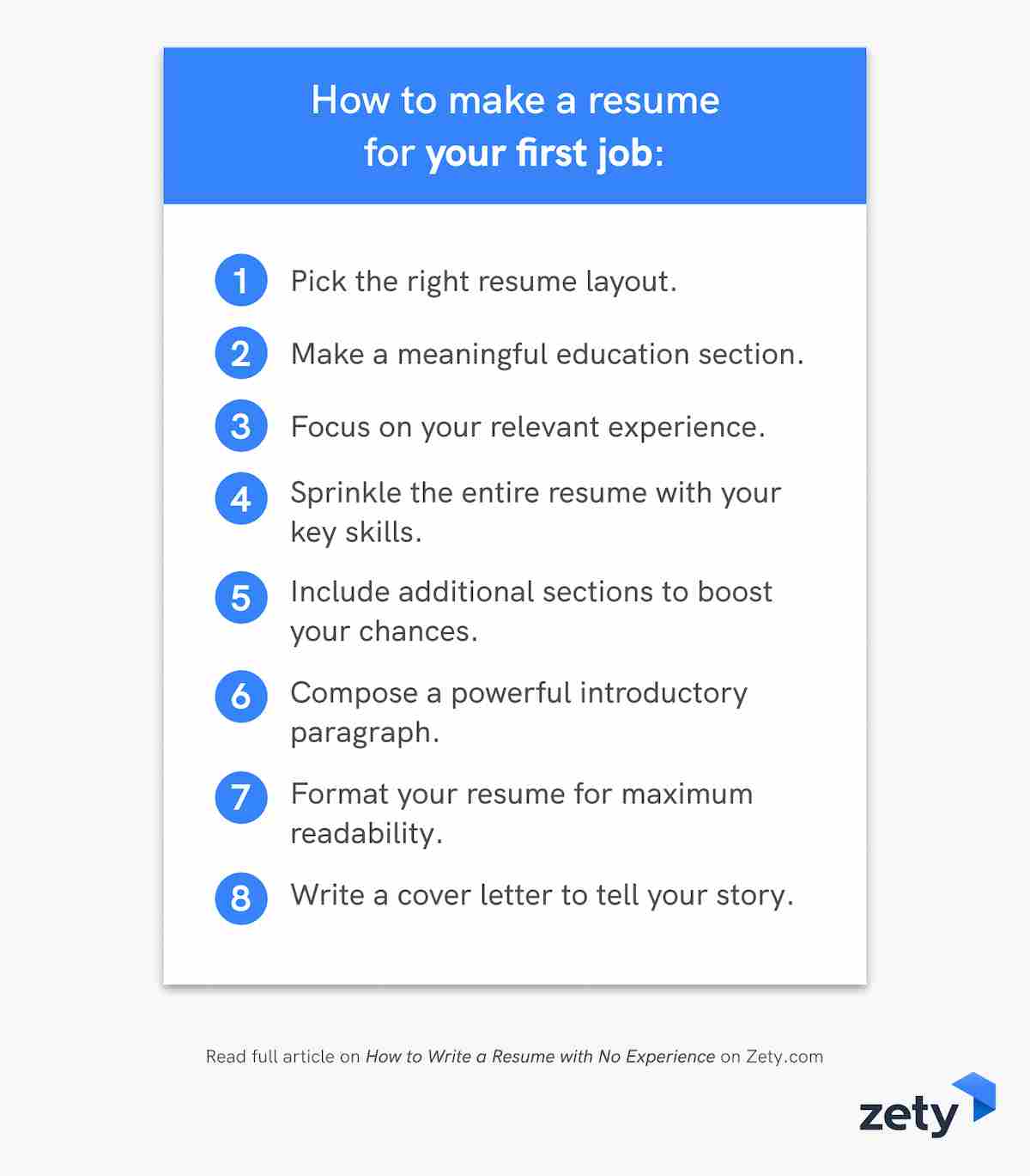 How to make a resume for your first job