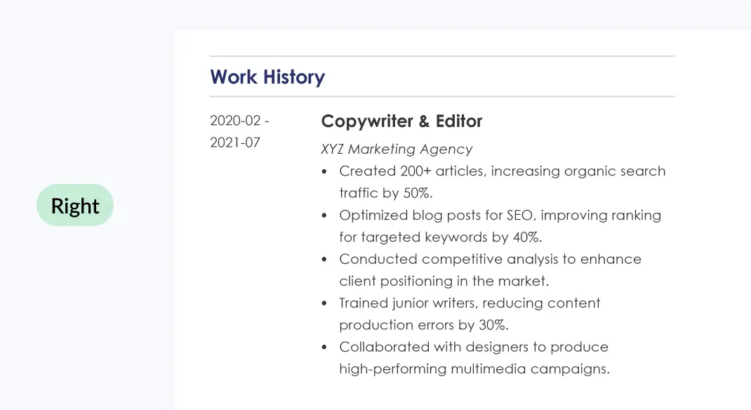 How to Create a Resume: Work Experience Section (right)