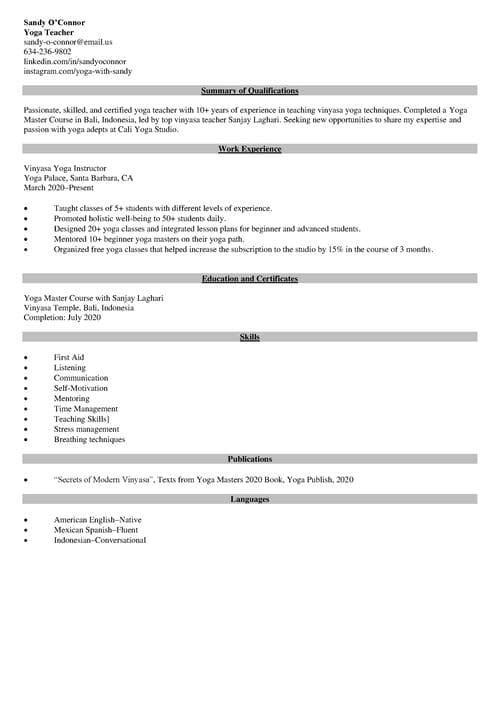 Resume Example