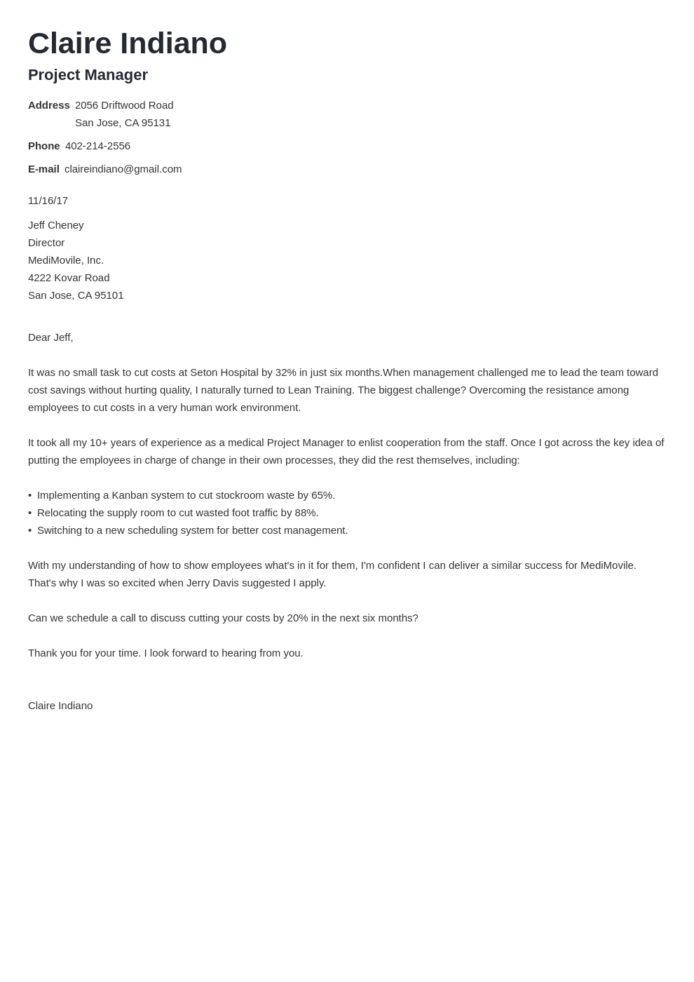 introductory cover letter template