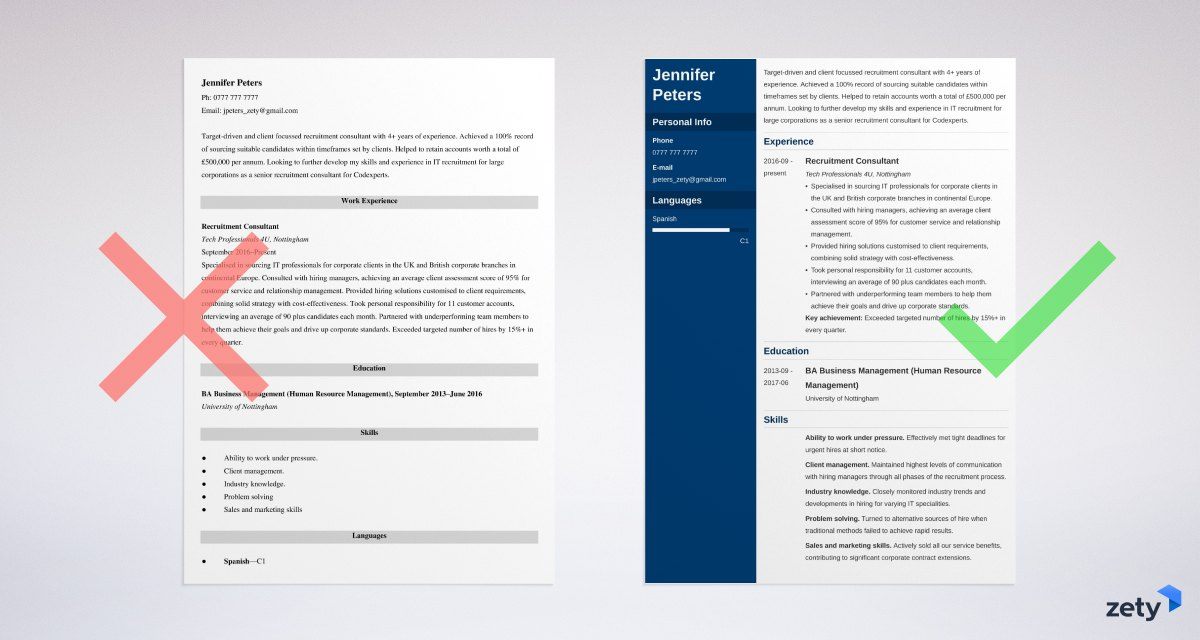 sample CV example