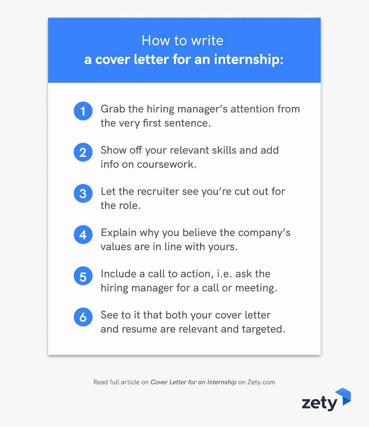 How to write a cover letter for an internship