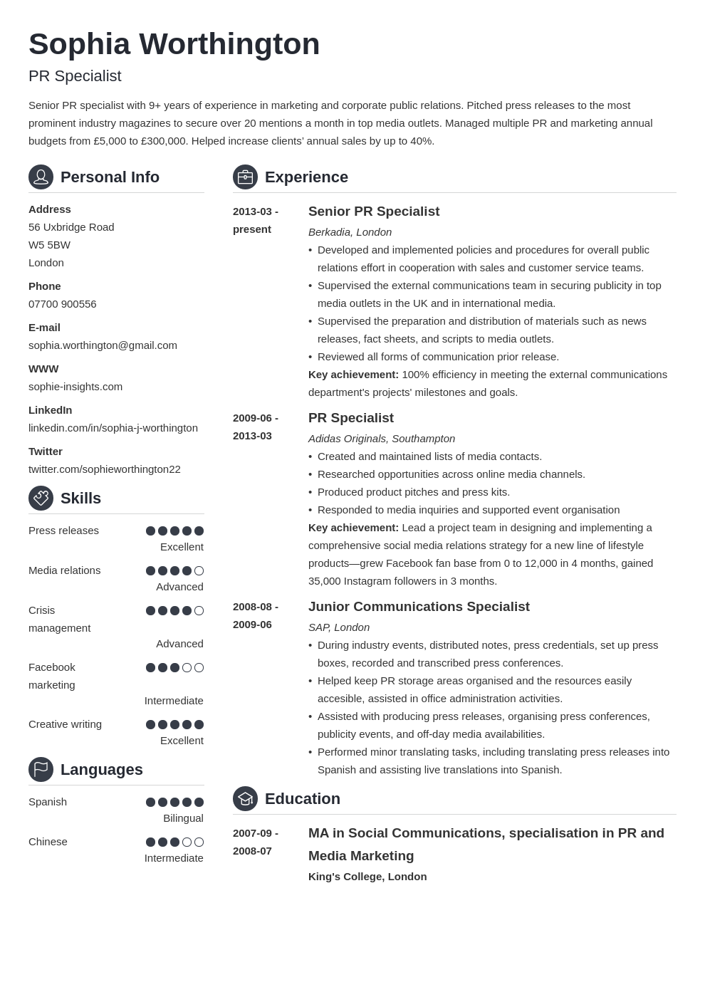 example of personal statement in curriculum vitae