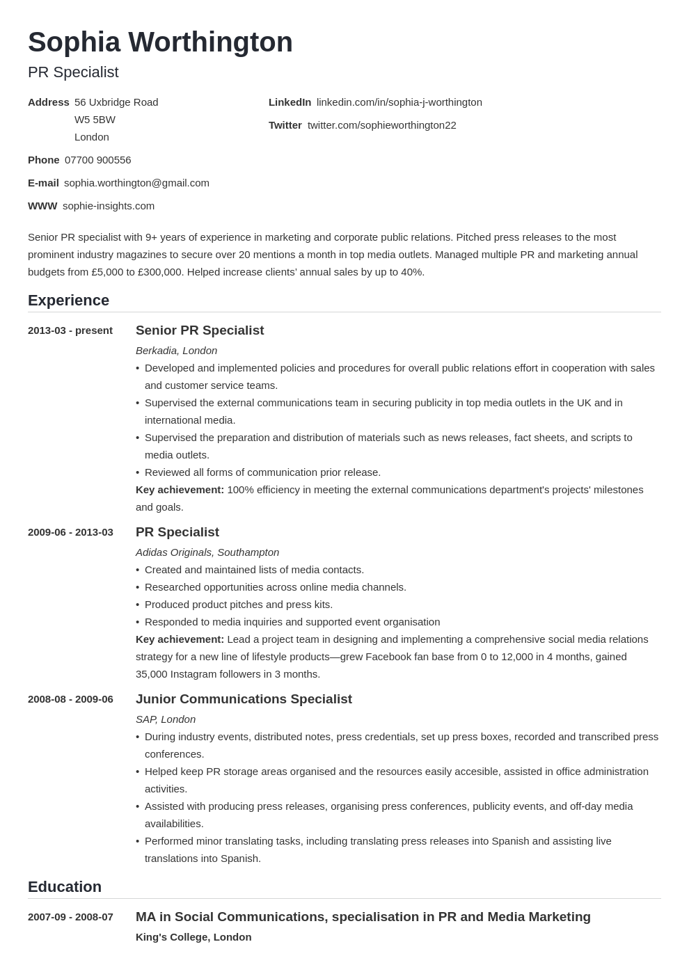 How to Write a Curriculum Vitae (CV) for a Job Application