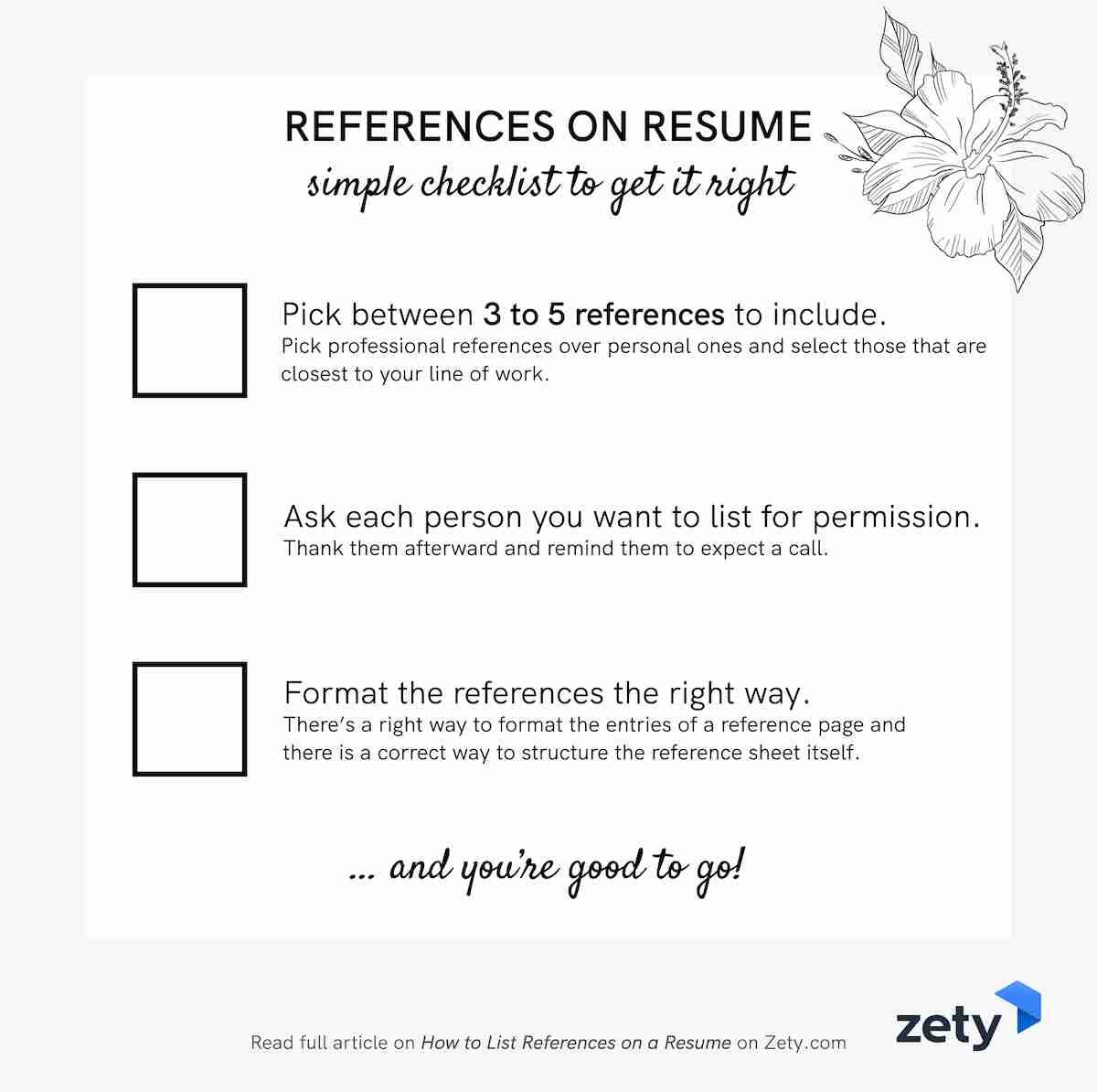 References on resume: checklist