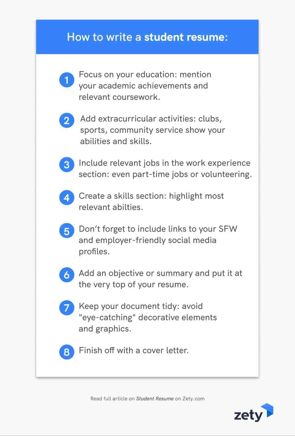 How to write a student resume