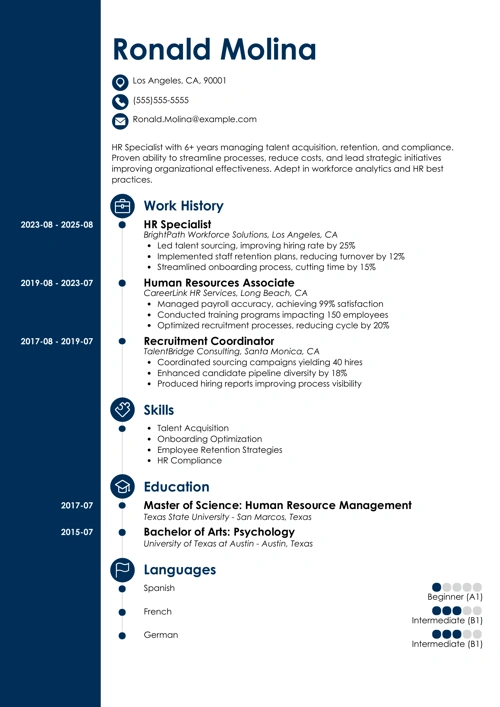 HR specialist resume example