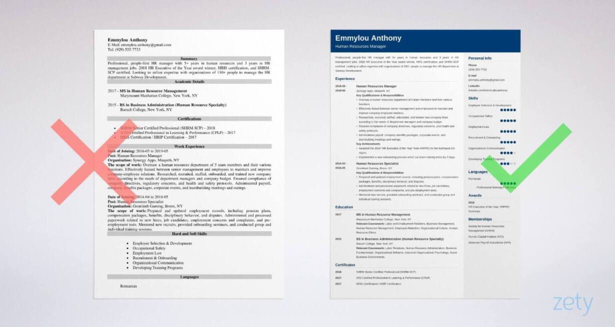 Human Resources HR Manager Sample [ Skills & Summary]