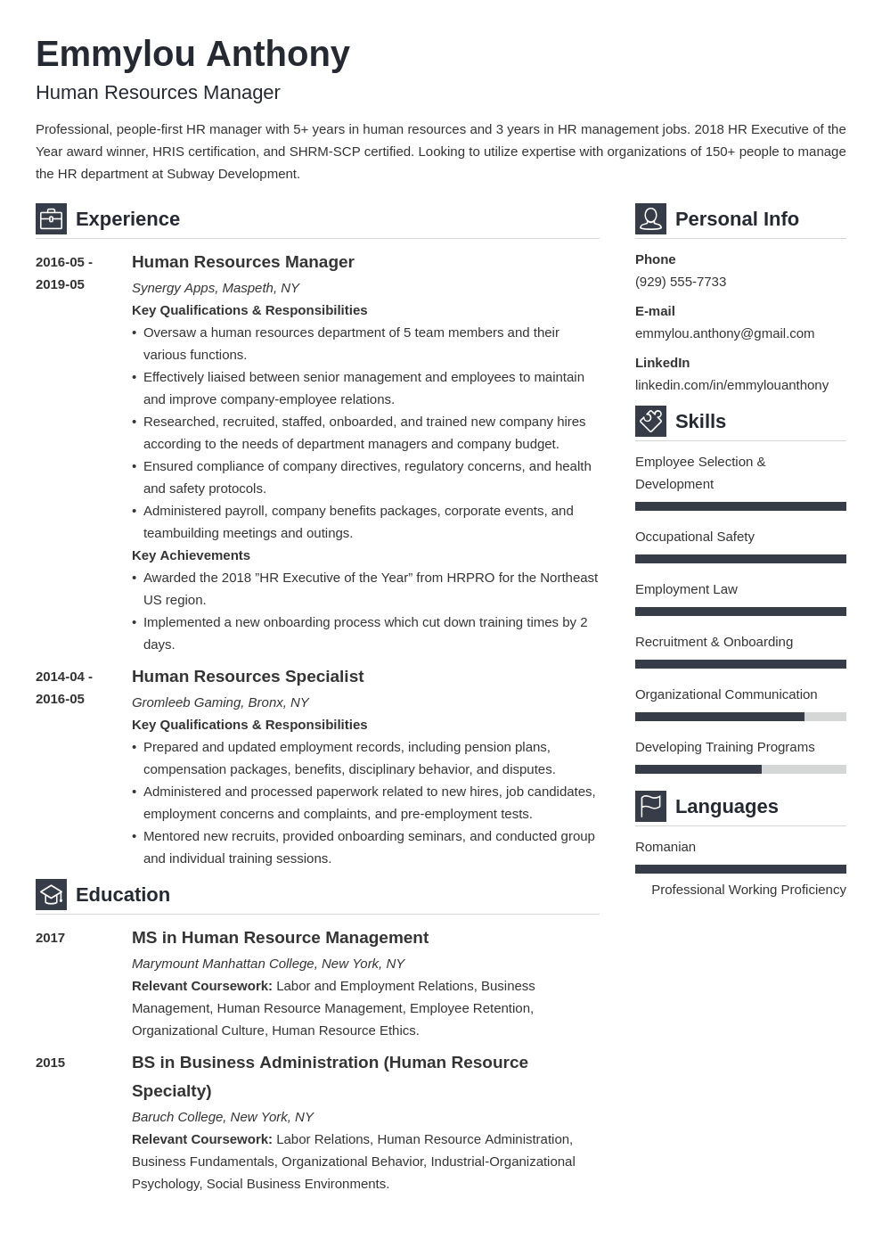 hr manager resume example template vibes