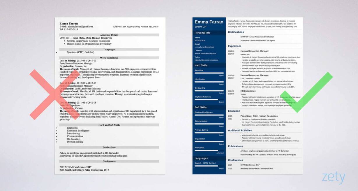 Human Resources HR Resume Examples [ Entry Level]