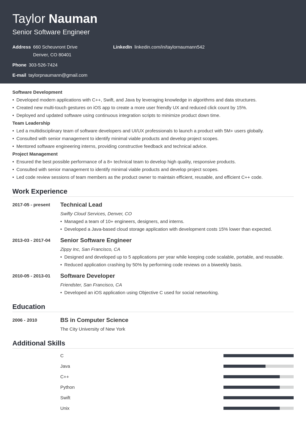 resume format hybrid