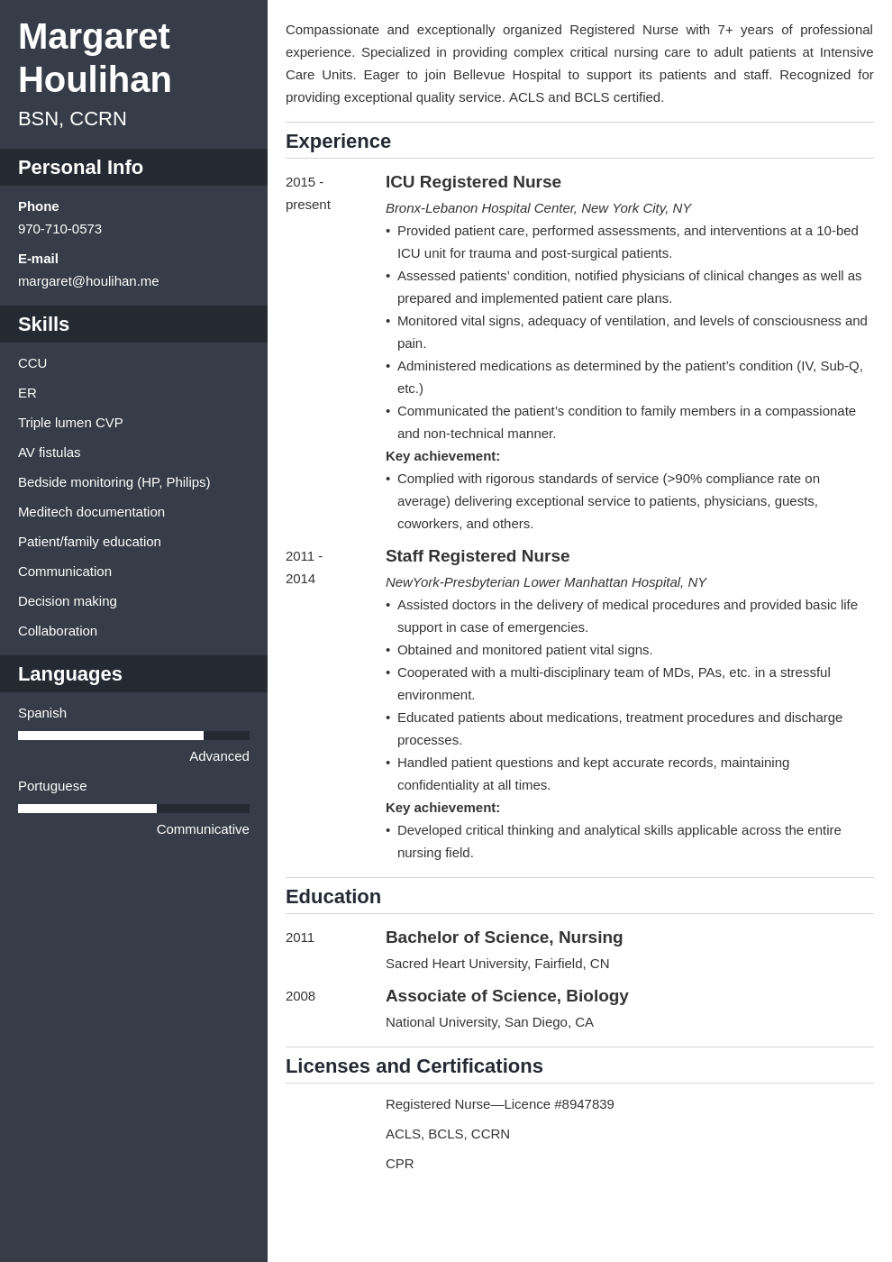 icu nurse resume example template cascade