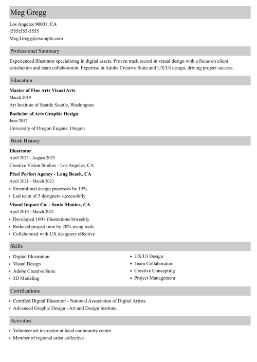 sample resume example
