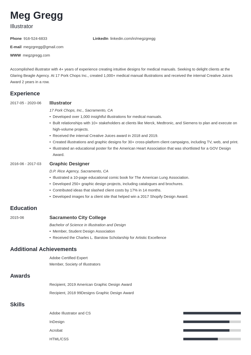 Illustrator Resume Examples And Guide Tips