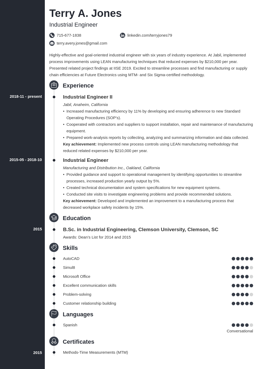 Industrial Engineer Resume Examples [2024 Guide]