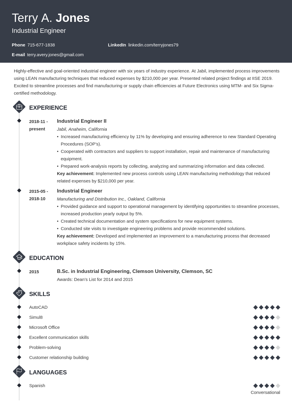 Industrial Engineer Resume Examples 2024 Guide 