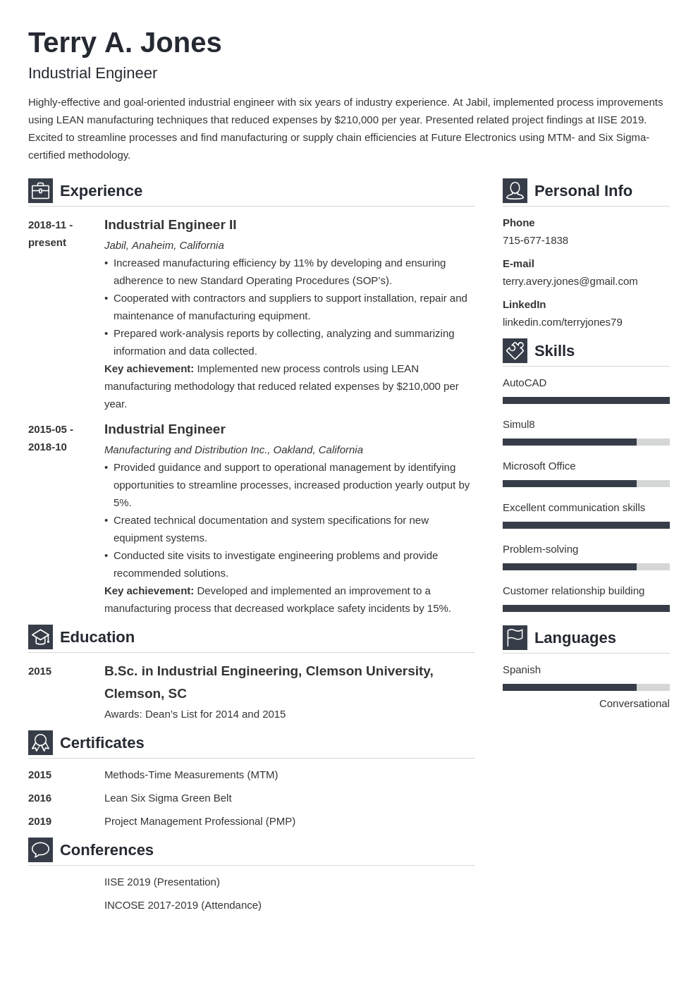 Industrial Engineer Resume Examples [2023 Guide]