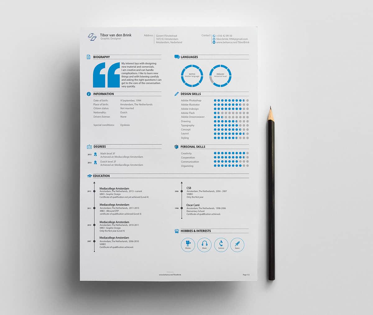 infographic cv template download